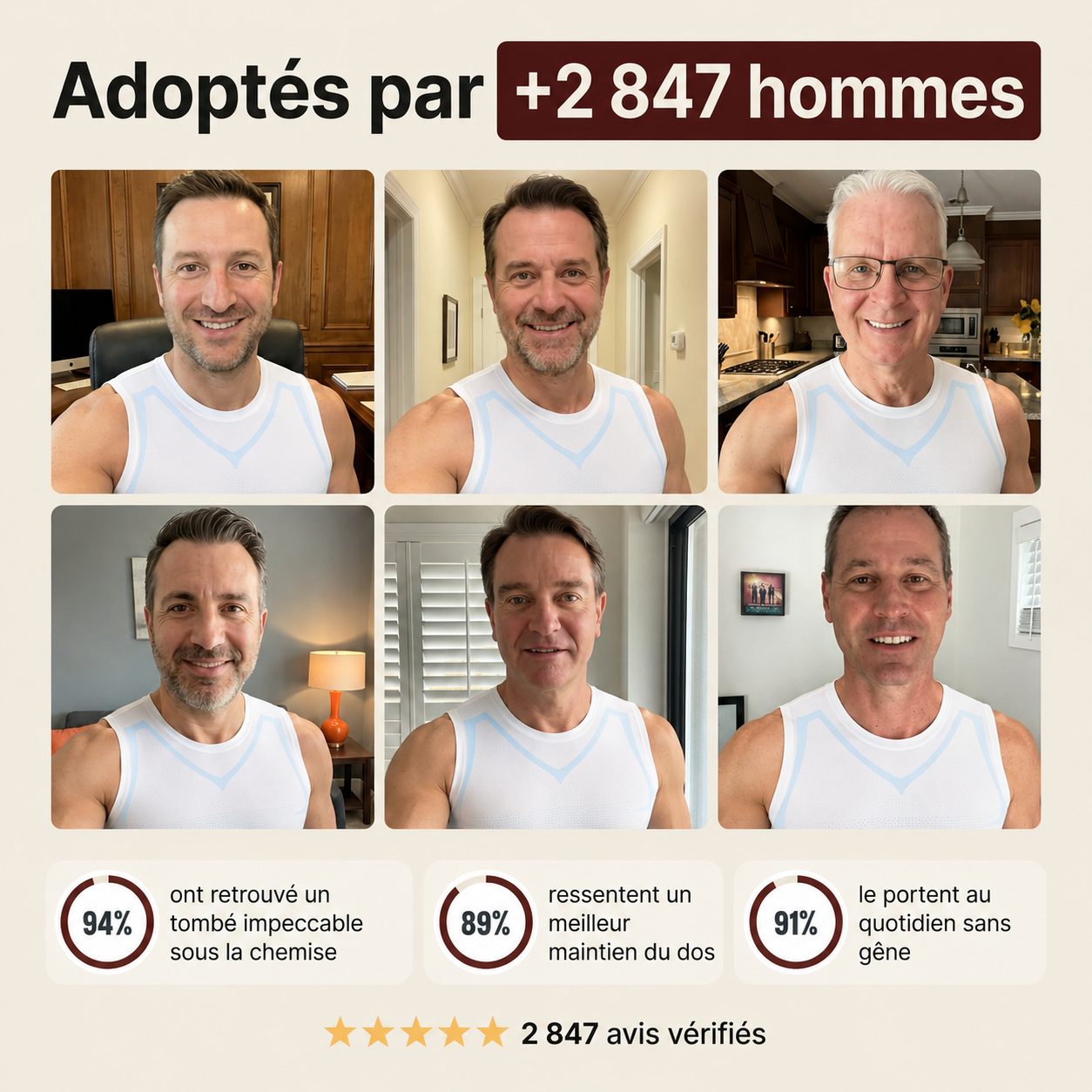 Vos chemises tombent enfin comme à trente ans.